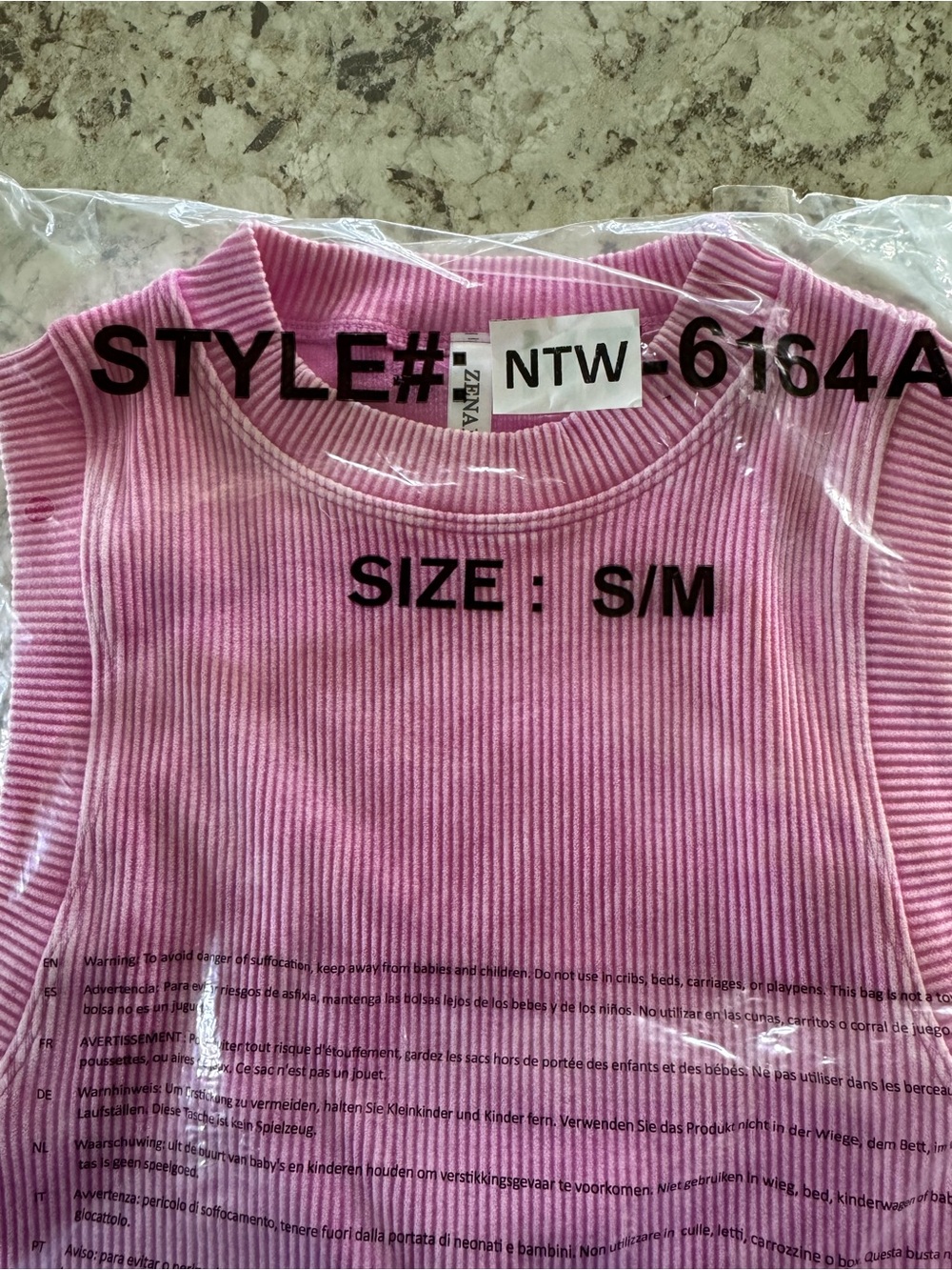 Zenana Outfitters Pink Ribbed Tank Top